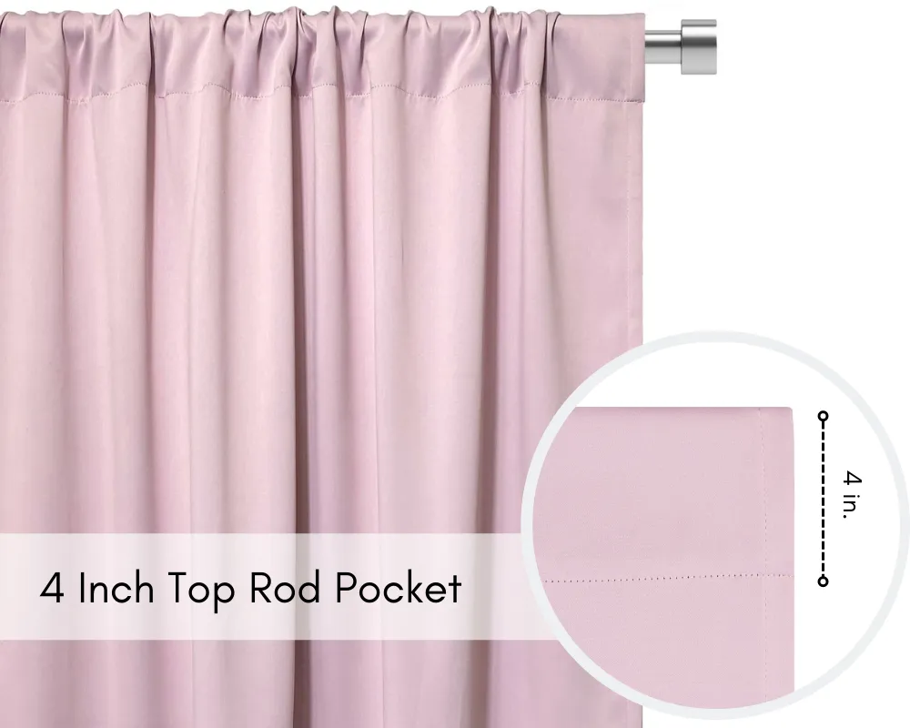 52 X 63 Inch Blackout Polyester Curtains with Rod Pocket Blush - 2 Panels