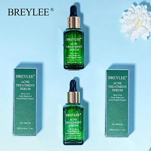 Acne Treatment Serum, BREYLEE Tea Tree Clear Skin Serum for Clearing Severe Acne, Breakout, Remover Pimple and Repair Skin (17ml,0.6oz)