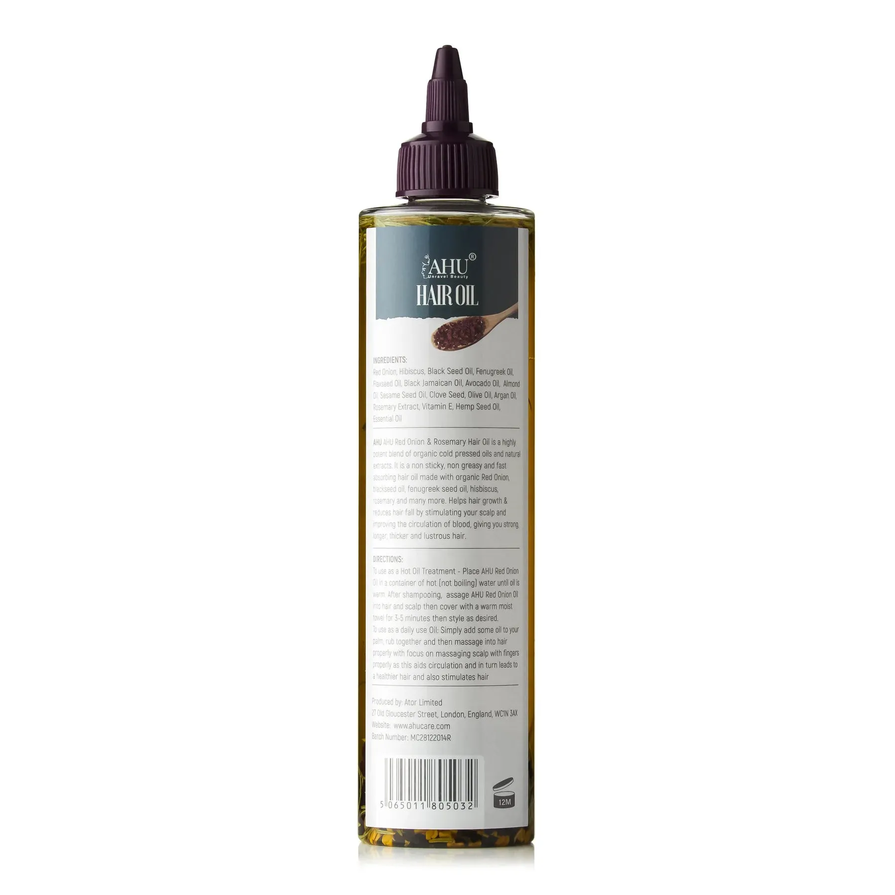 AHU Care AHU Red Onion And Rosemary Hair Oil 300ml