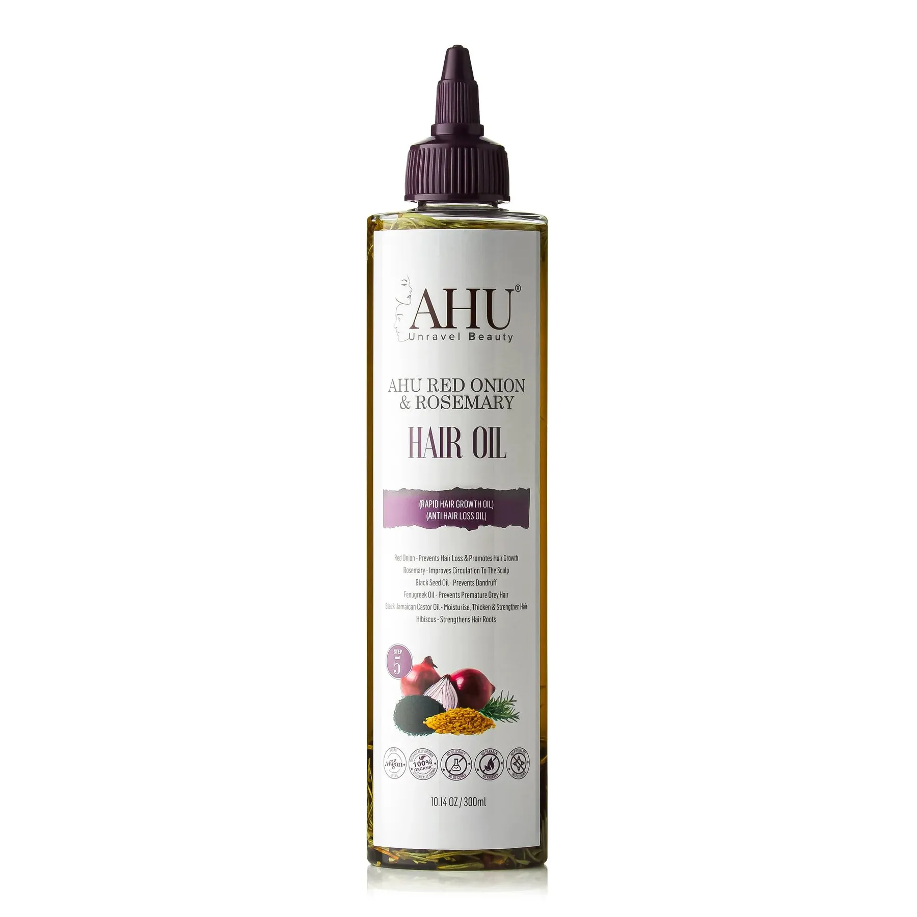 AHU Care AHU Red Onion And Rosemary Hair Oil 300ml