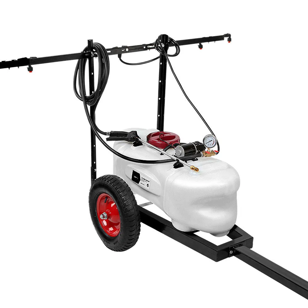 ATV Garden Weed Sprayer W/ Trailer Rear Boom Water Weed Fertilise Pump Spray 100L Tank