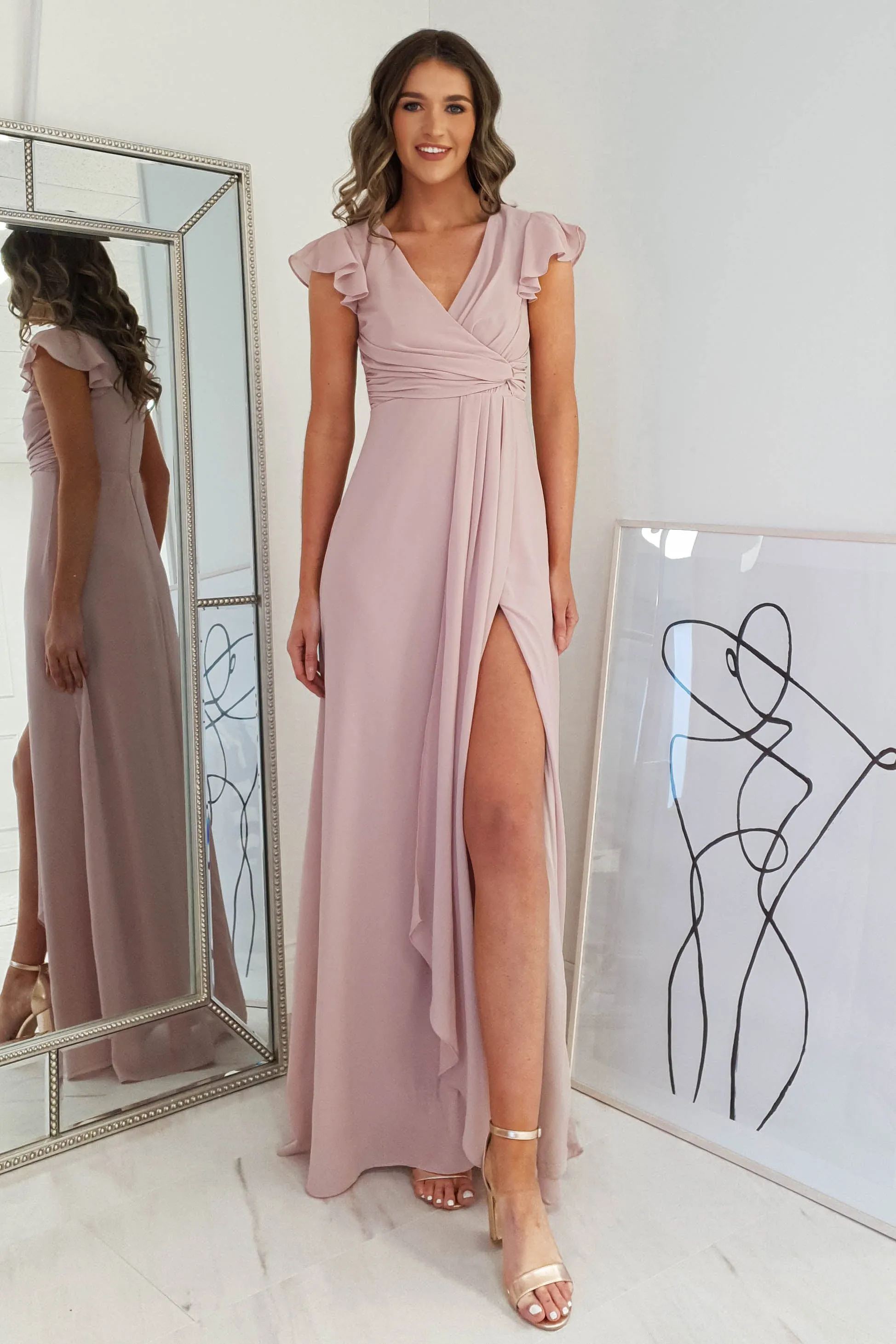 Delaney Chiffon Dress | Blush