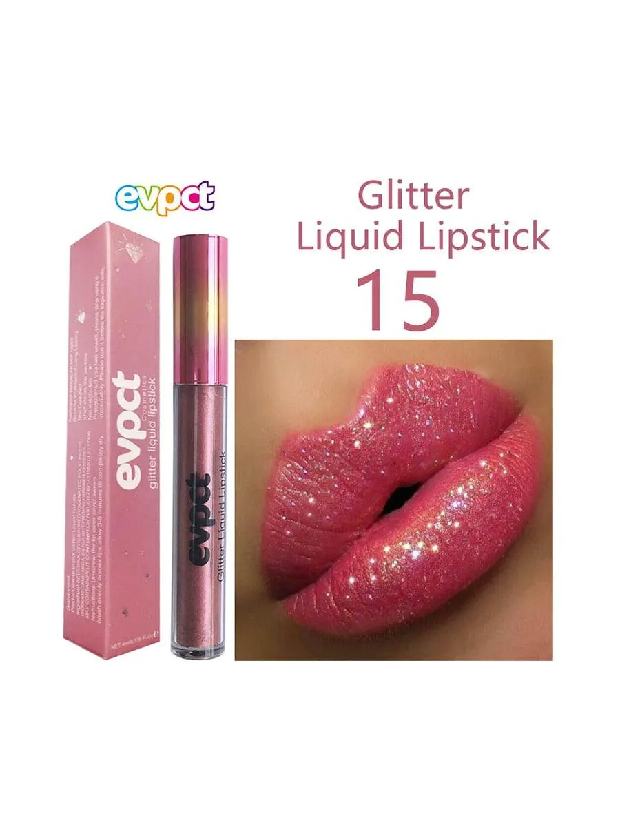 Diamond Glitter Shimmer Lip Gloss Liquid to Matte Lipstick Long Lasting Waterproof Lipgloss Lip Makeup