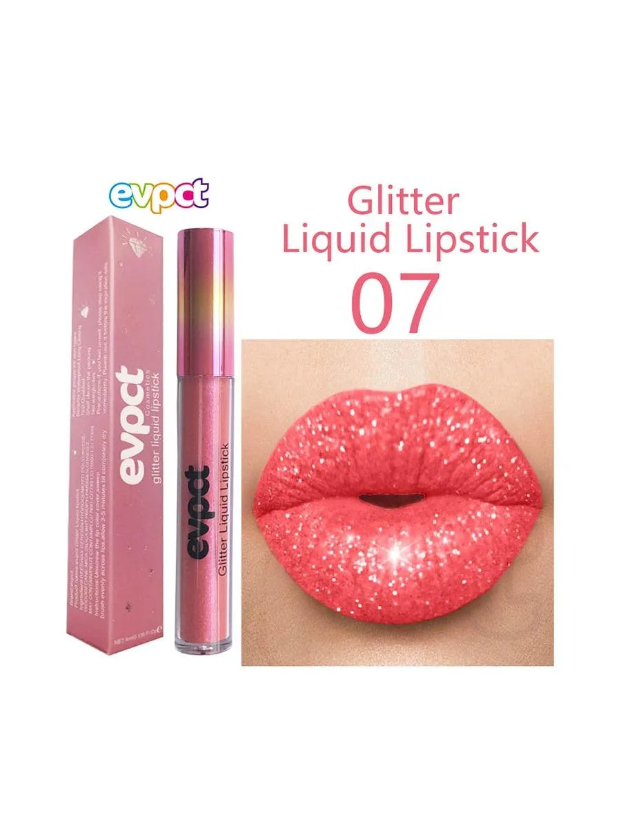 Diamond Glitter Shimmer Lip Gloss Liquid to Matte Lipstick Long Lasting Waterproof Lipgloss Lip Makeup