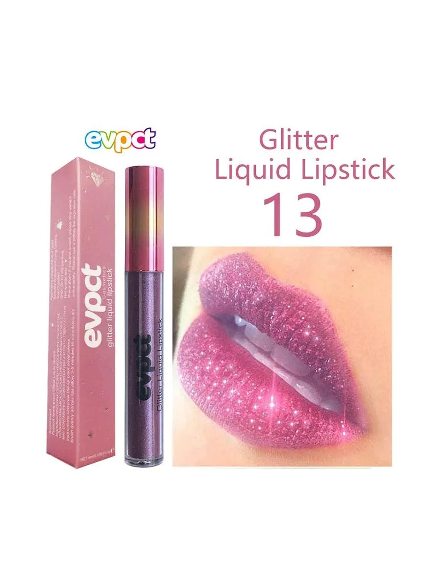 Diamond Glitter Shimmer Lip Gloss Liquid to Matte Lipstick Long Lasting Waterproof Lipgloss Lip Makeup