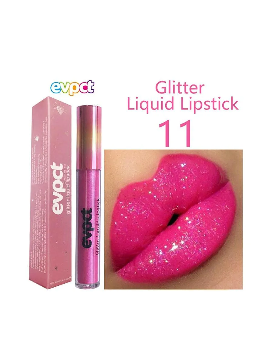 Diamond Glitter Shimmer Lip Gloss Liquid to Matte Lipstick Long Lasting Waterproof Lipgloss Lip Makeup