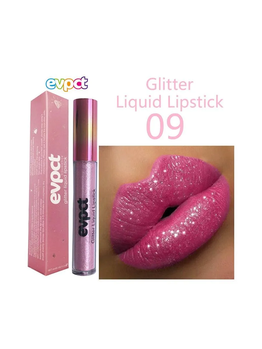 Diamond Glitter Shimmer Lip Gloss Liquid to Matte Lipstick Long Lasting Waterproof Lipgloss Lip Makeup