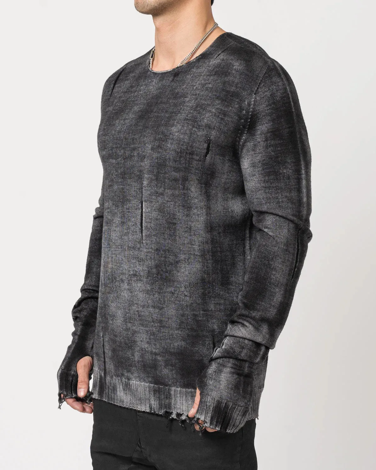 Distressed Wool Sweater