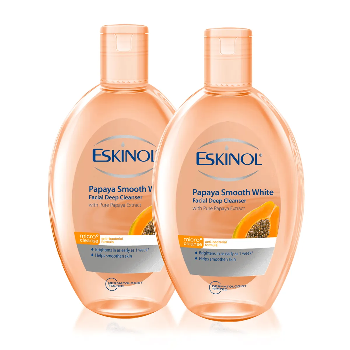 Eskinol Papaya Smooth White Facial Deep Cleanser - 2 × 225ml (Offer)