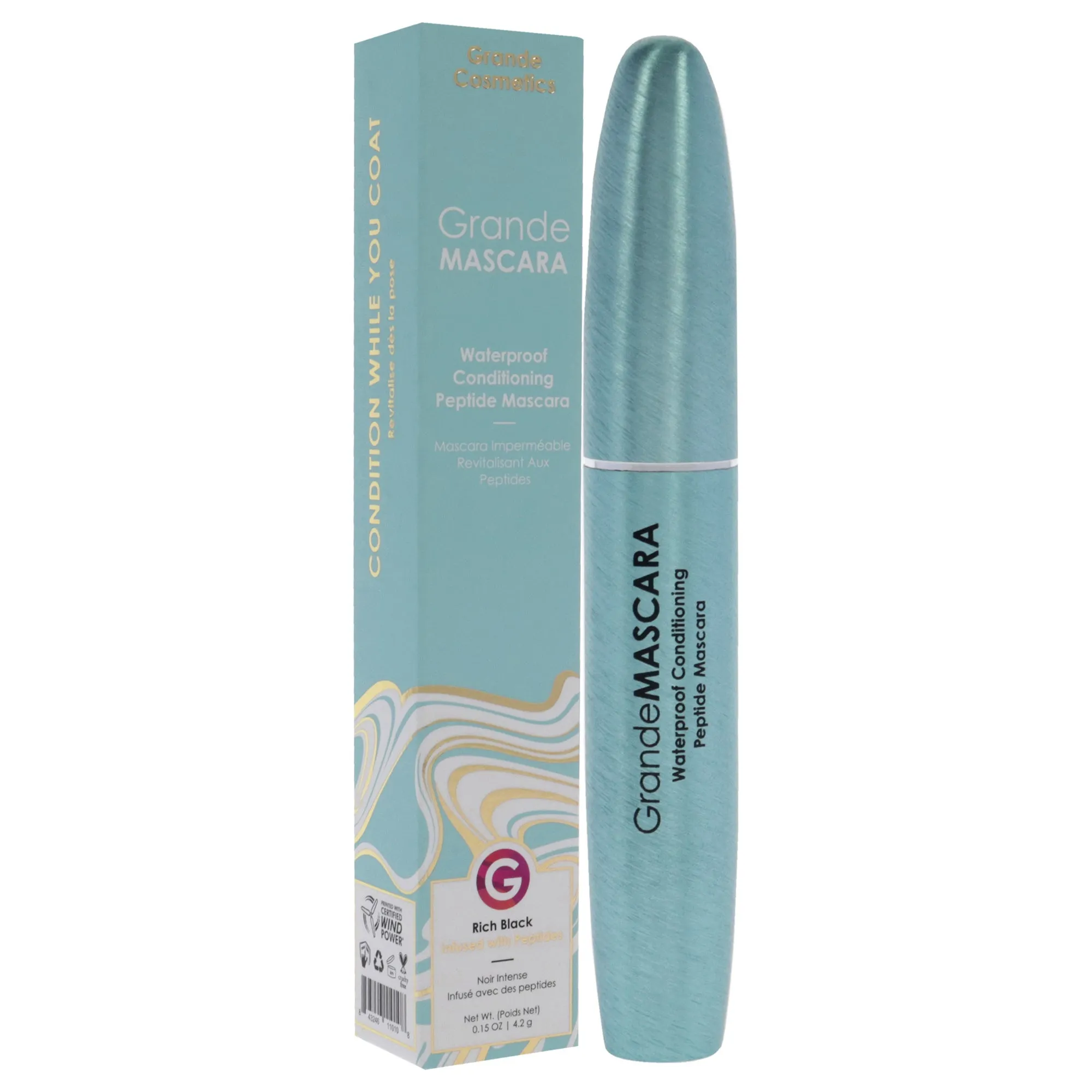 GrandeMASCARA Waterproof Conditioning Peptide Mascara - Black