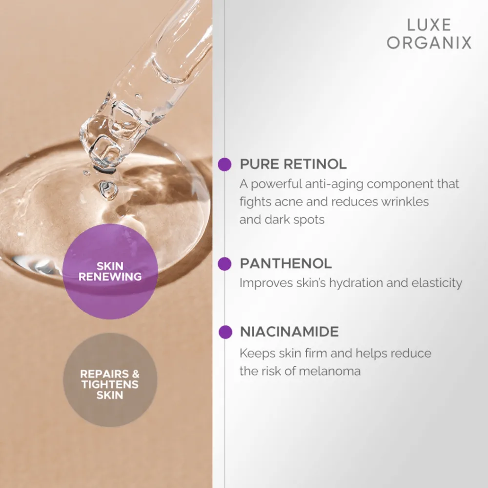 Luxe Organix Retinol Radiance Overnight Botox Lift Serum - 30ml