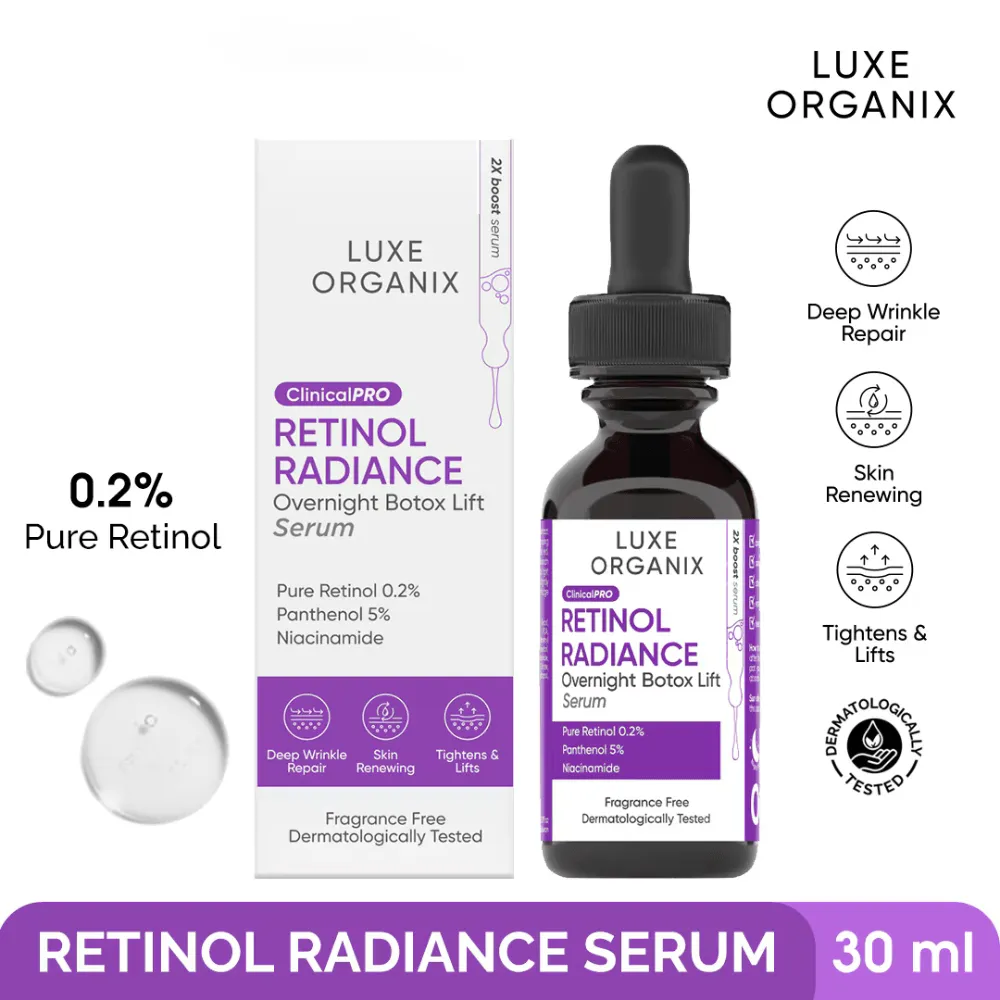 Luxe Organix Retinol Radiance Overnight Botox Lift Serum - 30ml