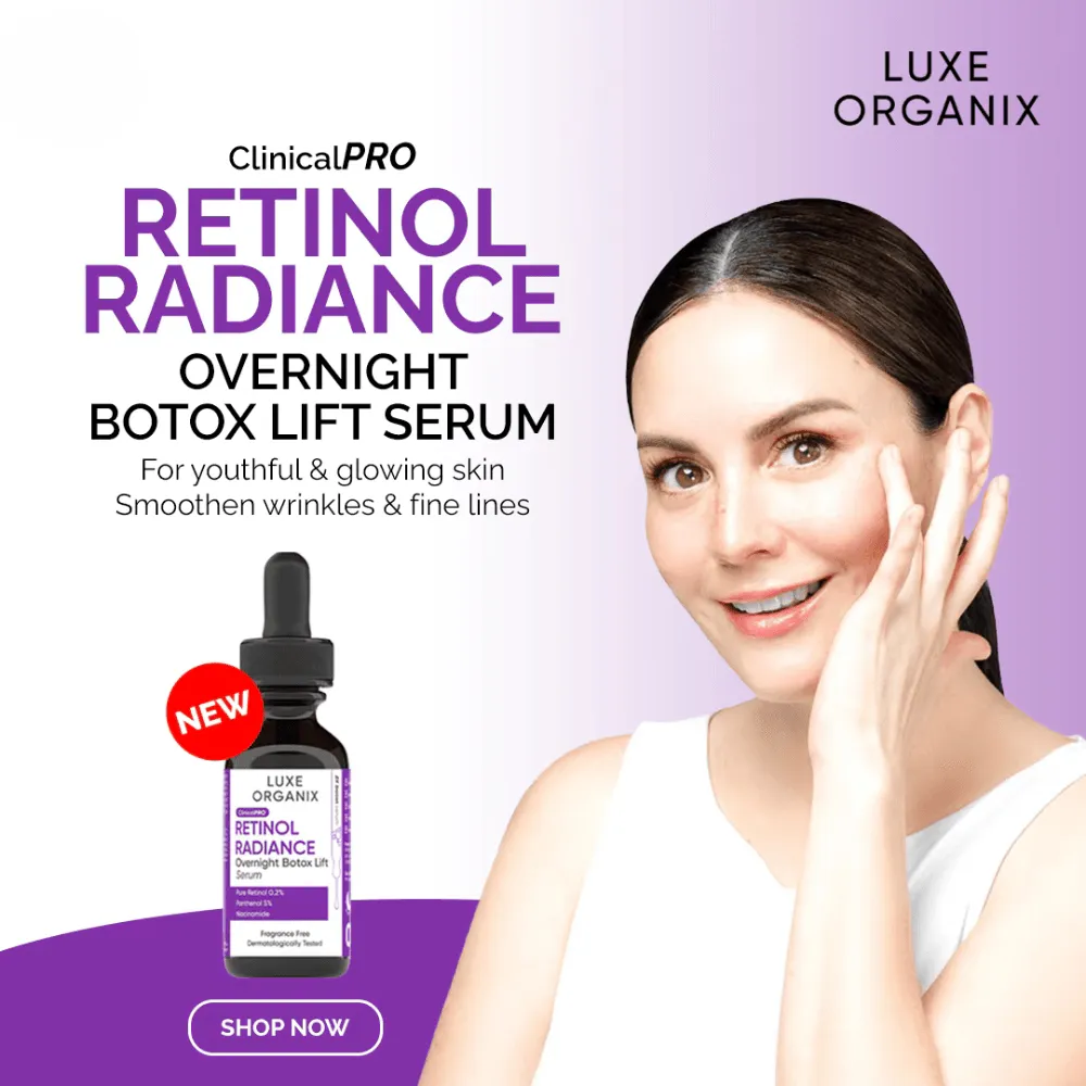 Luxe Organix Retinol Radiance Overnight Botox Lift Serum - 30ml