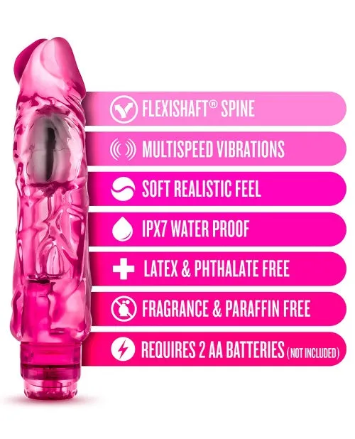 Naturally Yours Wild Ride Vibrating Dildo 9in - Pink