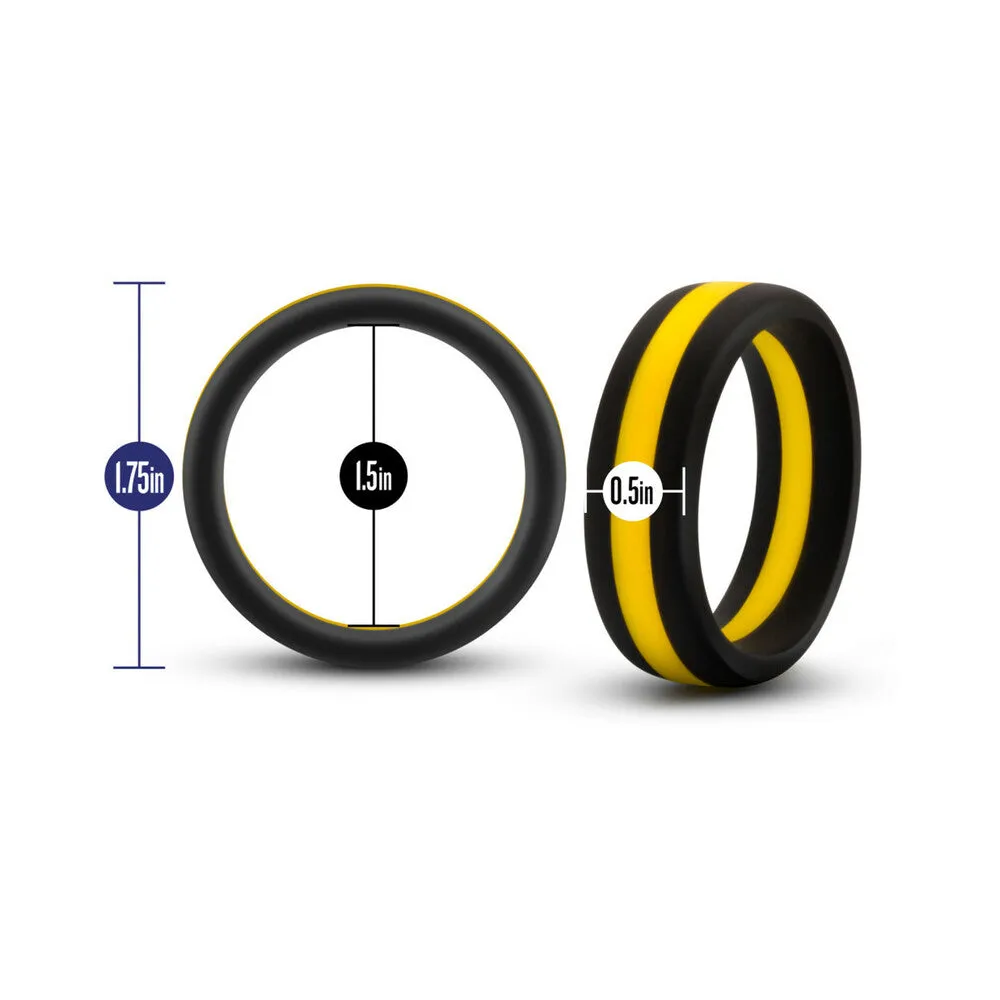 Performance Silicone Go Pro Cock Ring Black/Gold/Black