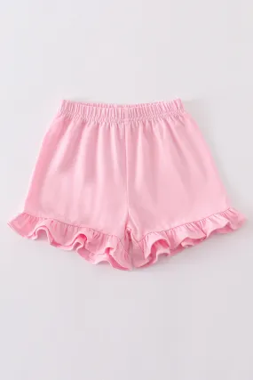 Premium Blush Basic Ruffle Shorts